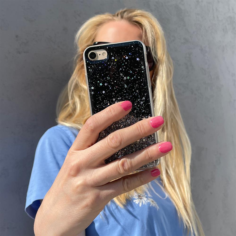 Wozinsky Star Glitter siliconen hoes voor Xiaomi Redmi Note 10S/Redmi Note 10 - transparant