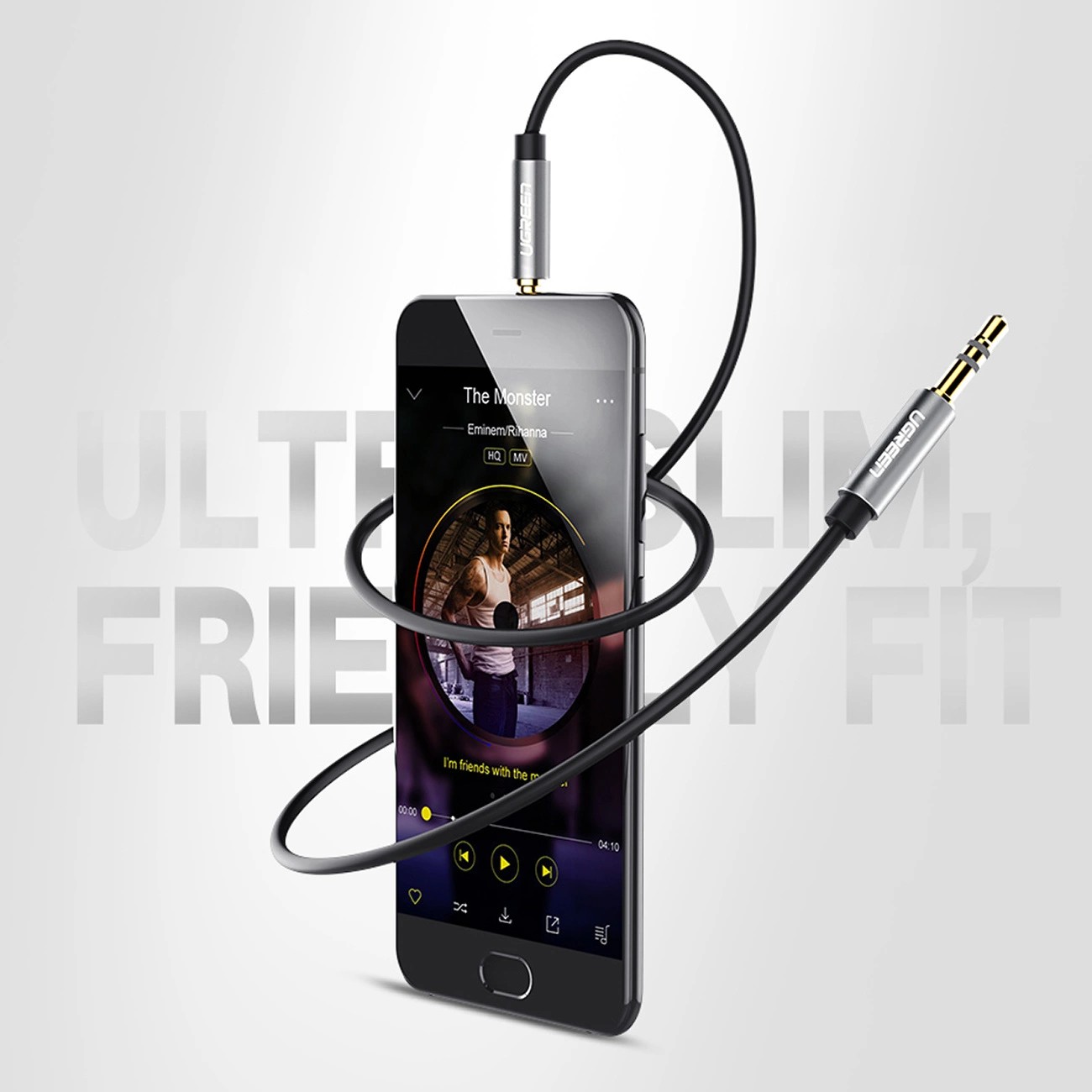 Ugreen kabel - audiokabel AUX mini jack 3,5 mm - 1m - Zwart