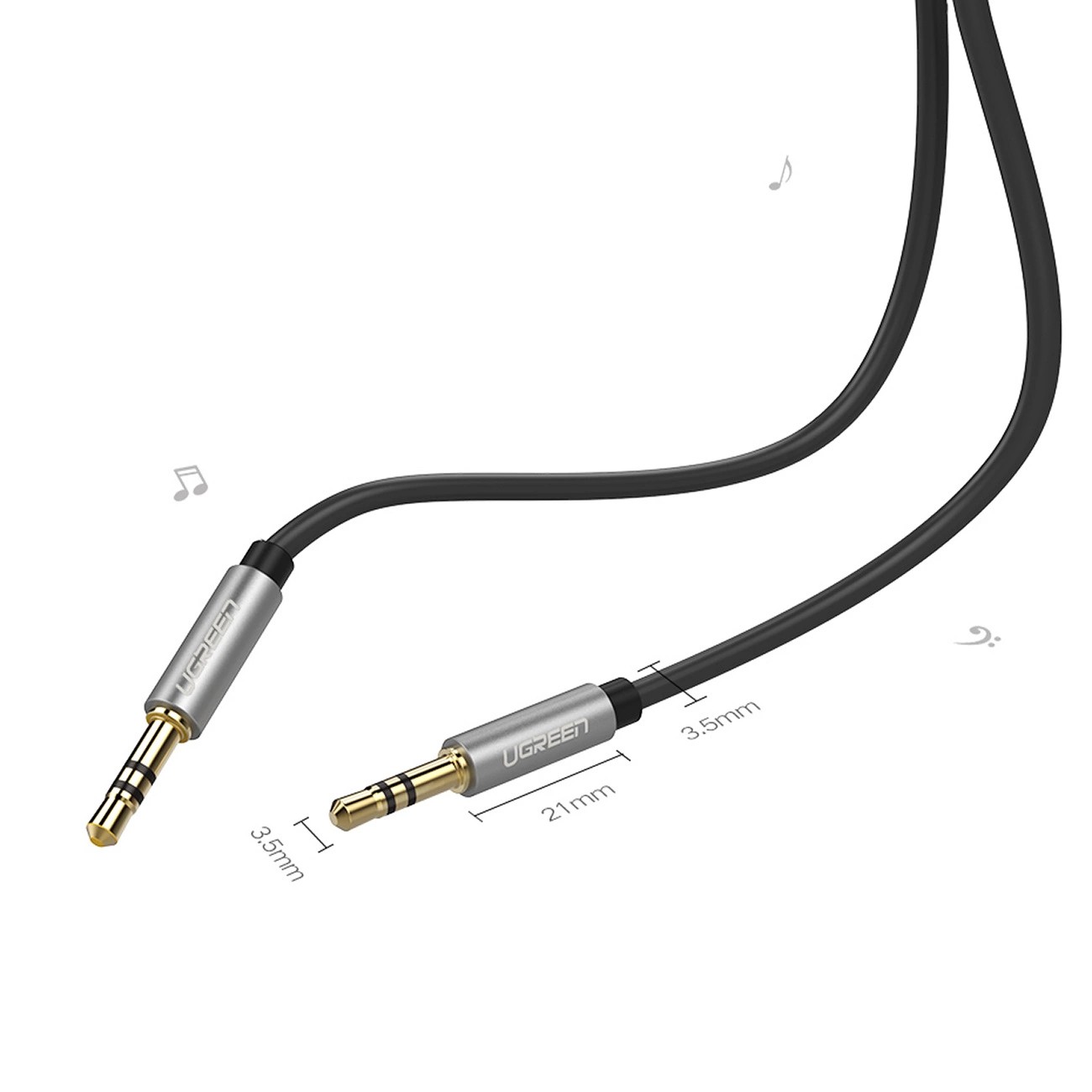 Ugreen kabel - audiokabel AUX mini jack 3,5 mm - 1m - Zwart