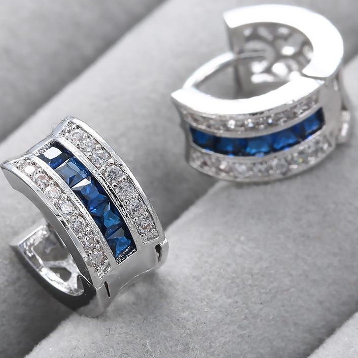 Oorbellen DI-2384 - Zilver/Groen