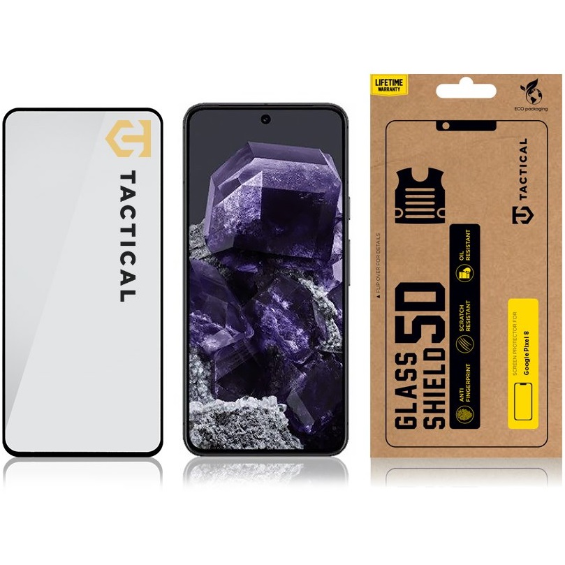 Tactical Glass Shield 5D glas voor Google Pixel 8 - zwart