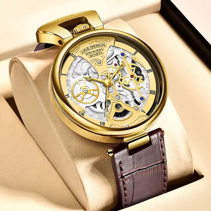 Horloge LIGE HA-29524 - Bruin / Goud Roze