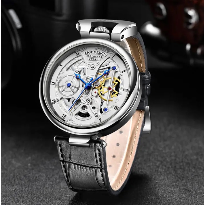 Horloge LIGE HA-29524 - Bruin / Goud Roze