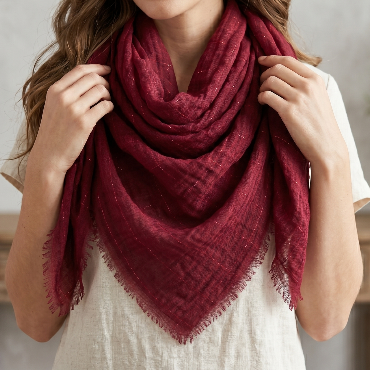 Sjaal AM - 40438 - Rood