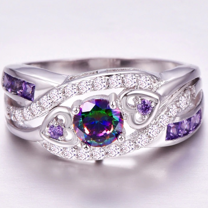 Ring CO-6457 - Zilver/Blauw/55mm