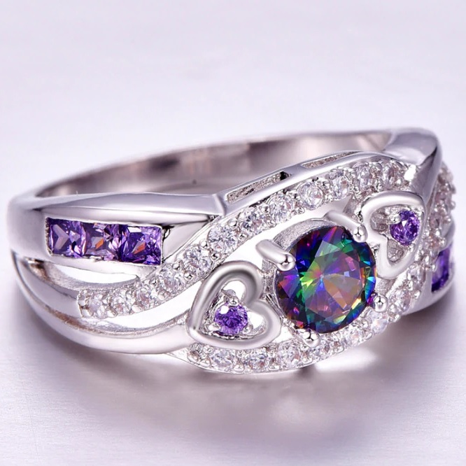 Ring CO-6457 - Zilver/Blauw/55mm