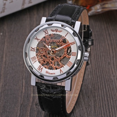Horloge Winner RE-14455 - Zwart / Zilver