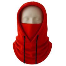 Winterse fleecebalaclava met capuchon - Rood / Type1