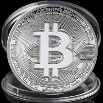 Bitcoin-munt - Zilver