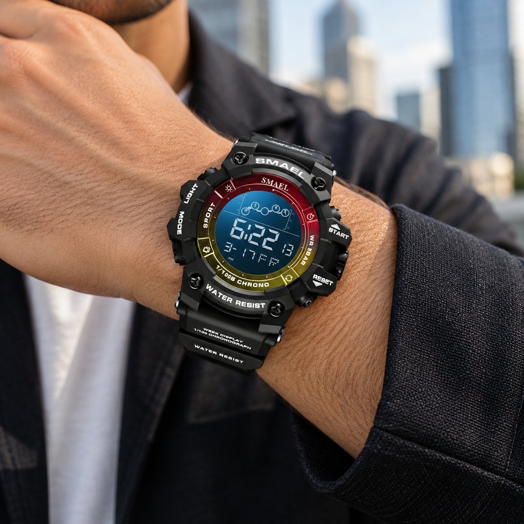 Horloge SMAEL DI-29463 - Zwart / Rood