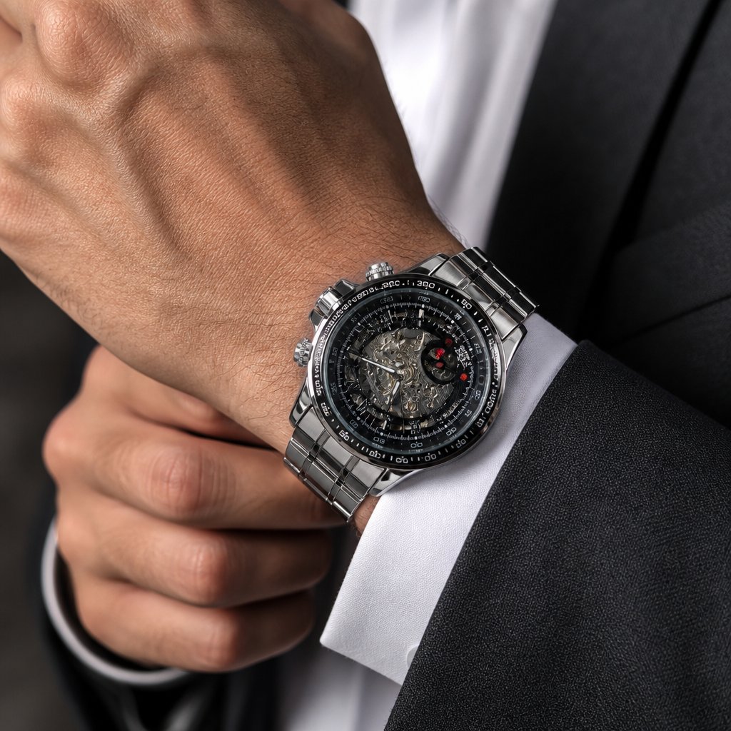 Herenhorloge BO-3053 - Zilver / Zwart