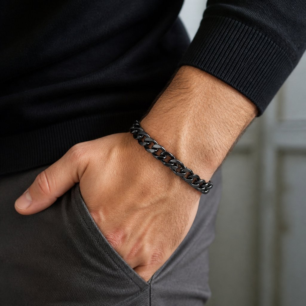 Armband KR-34798 - Zwart / 22cm / 9mm