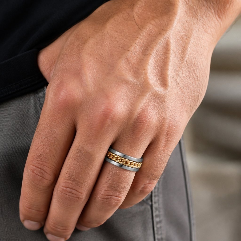 Ring CH-3677 - Zilver / Goud / 65mm
